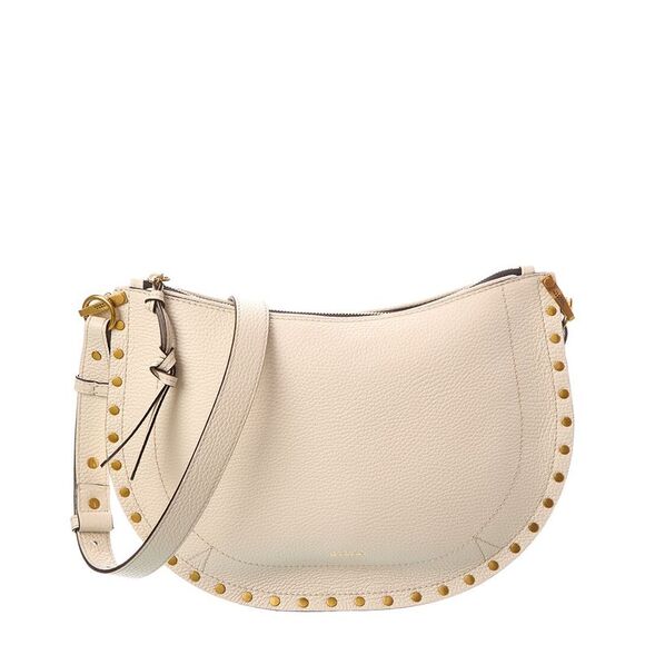 Isabel Marant Oskan Soft Zip Leather Crossbody, White - Picture 1 of 4